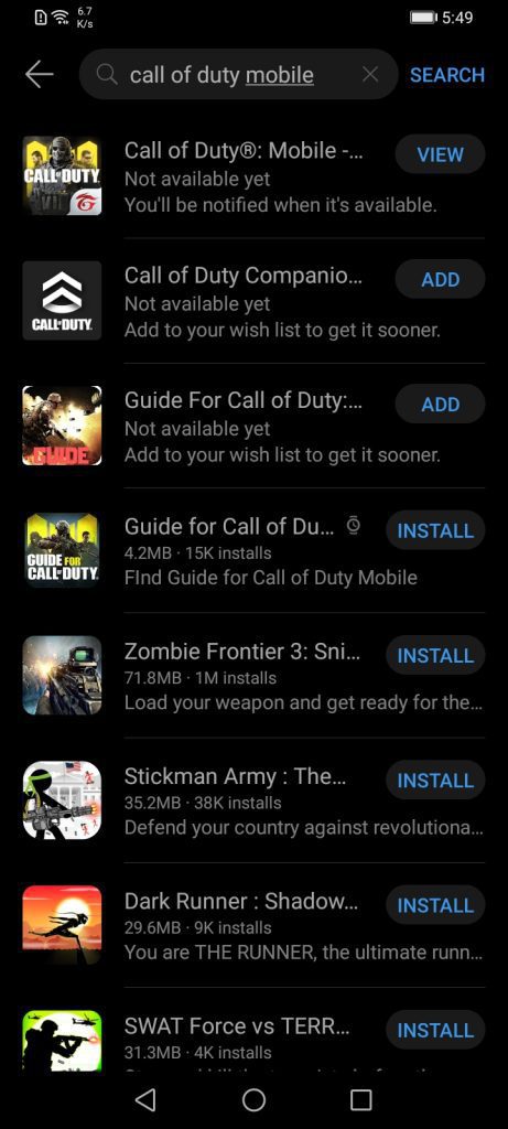 AppGallery COD Mobile