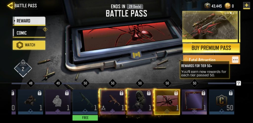 More Rewards for Tier 50+ - COD Mobile Battle Pass