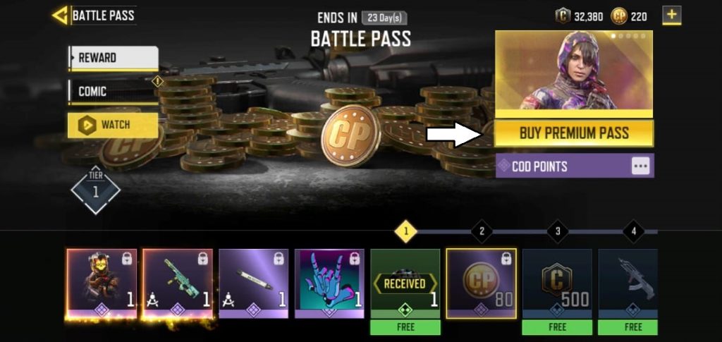 Buy Season 11 Premium Pass in COD Mobile