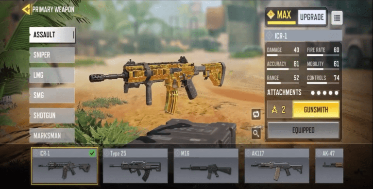 ICR-1 assault rifle in COD Mobile