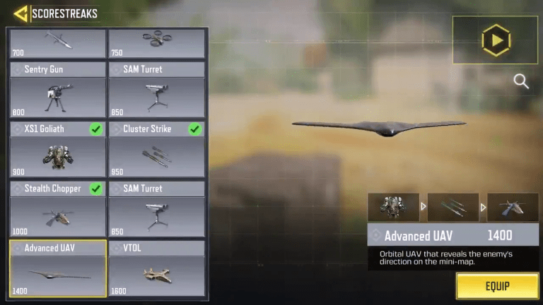 Advanced UAV Scorestreak in COD Mobile