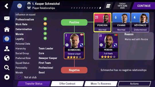 Football Manager 2021 Mobile team chemistry