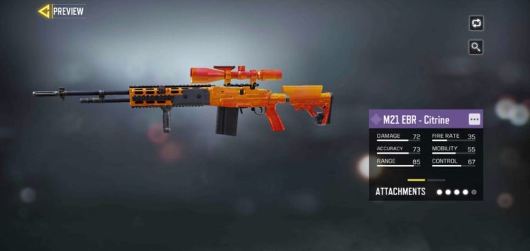 M21 EBR Citrine Epic Weapon in COD Mobile