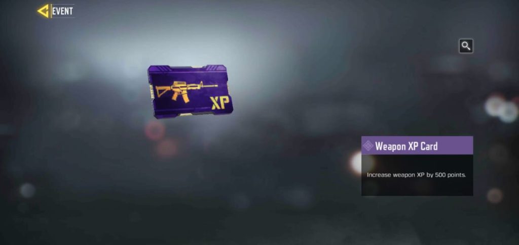 Weapon XP card