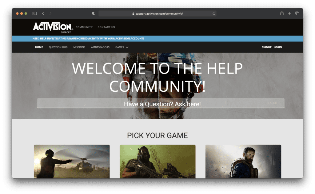 Activision Support Community