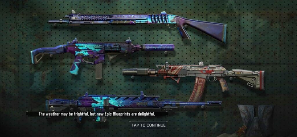 COD Mobile S13 BP epic weapons