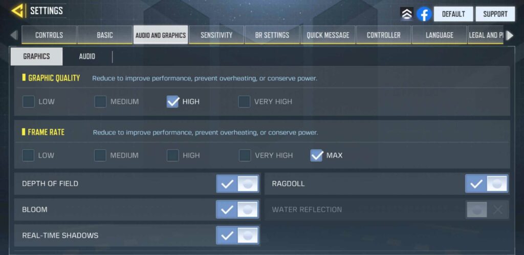 COD Mobile best graphic settings for 60 FPS gameplay