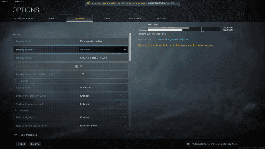 call of duty warzone general display settings best pc graphics