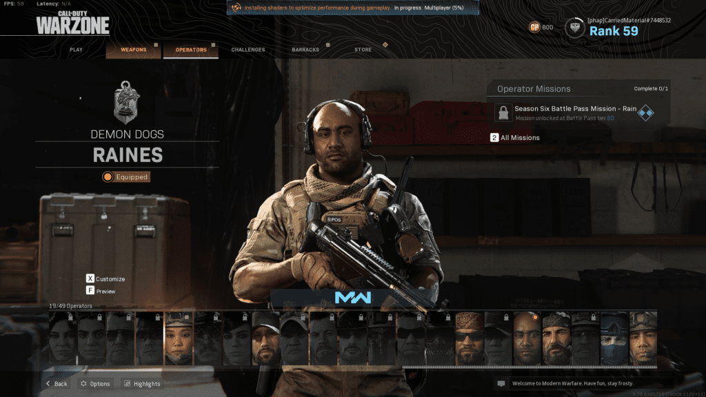 call of duty warzone operators graphics settings