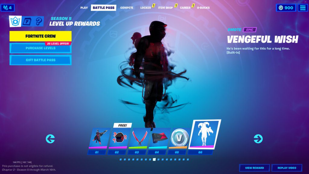 Emote - Vengeful Wish | Fortnite Season 5 Rewards