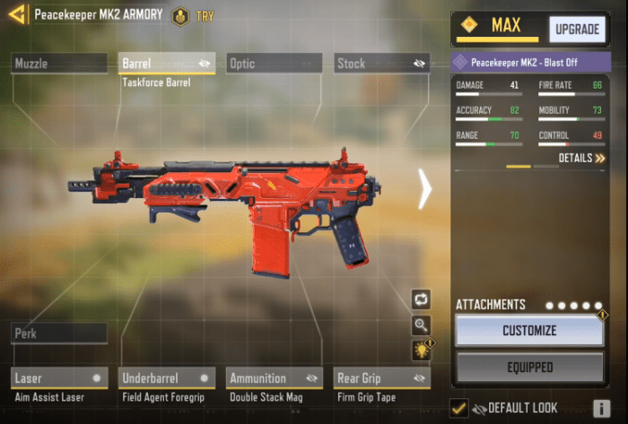 Peacekeeper MK2 best gunsmith loadout in Call of Duty: Mobile