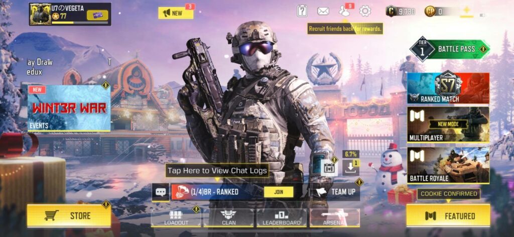 COD Mobile Season 13 home screen