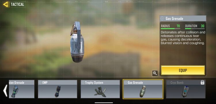 Gas Grenade | COD Mobile Season 1 Battle Pass rewards