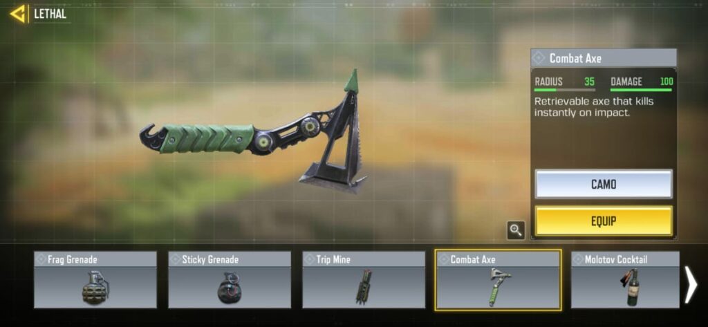 How to equip Combat Axe in COD Mobile