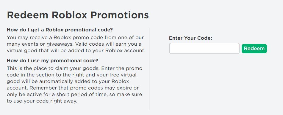roblox promo code site