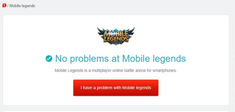 mobile legends server down down detector