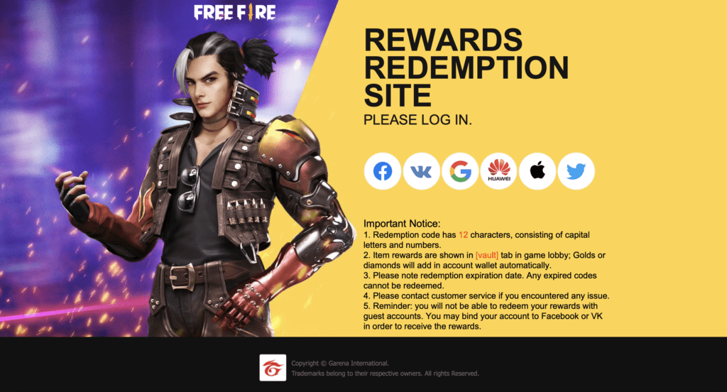 Free Fire - How to Redeem Codes