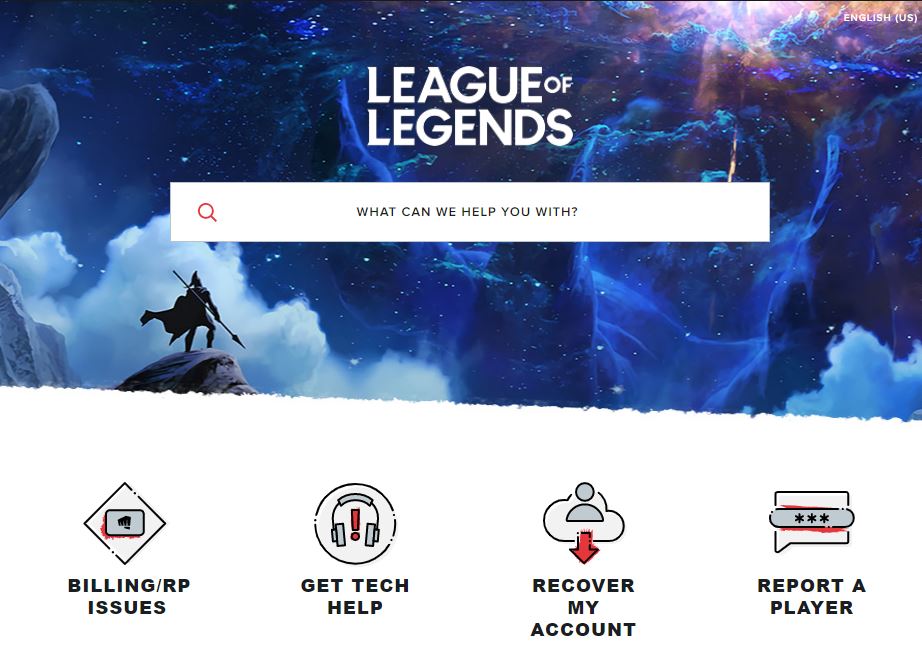 check league server status riot support site