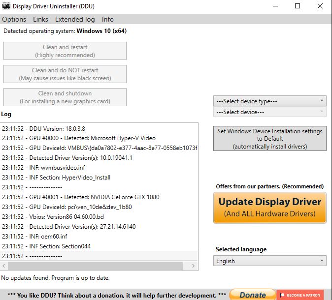 display driver uninstaller nvidia