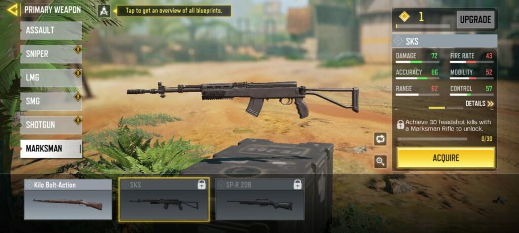 How to unlock the SKS marksman rifle in COD Mobile