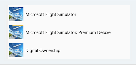 Flight Simulator digital ownership