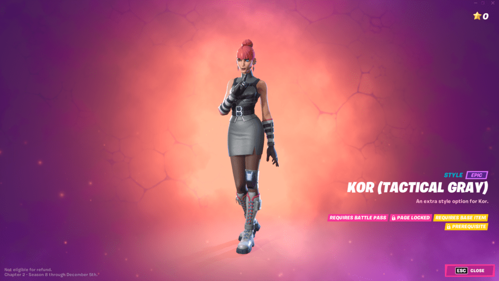 Fortnite Kor Tactical Gray Variant