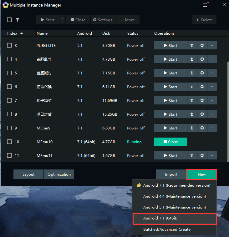 Memu 64 bit instance