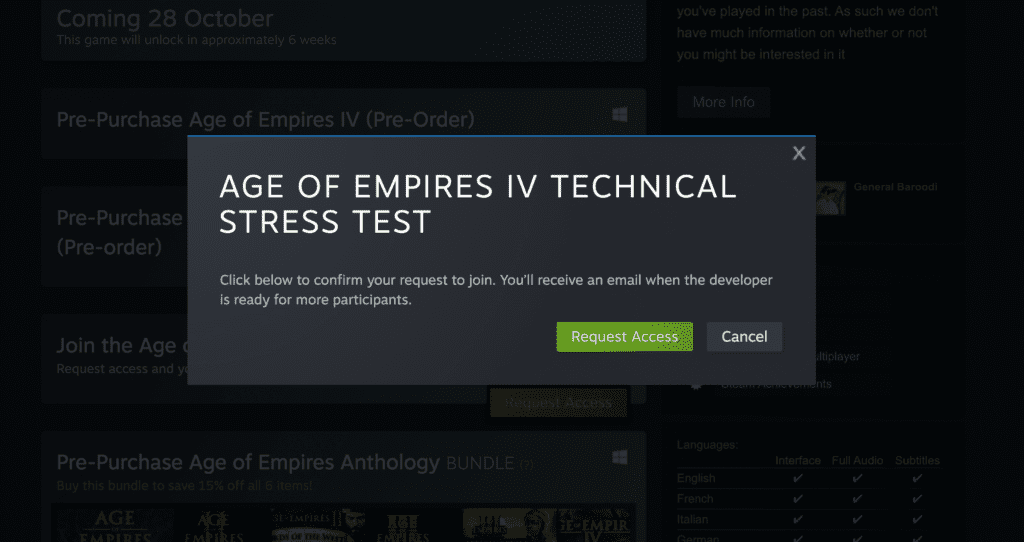 age of empires iv technical stress test steam