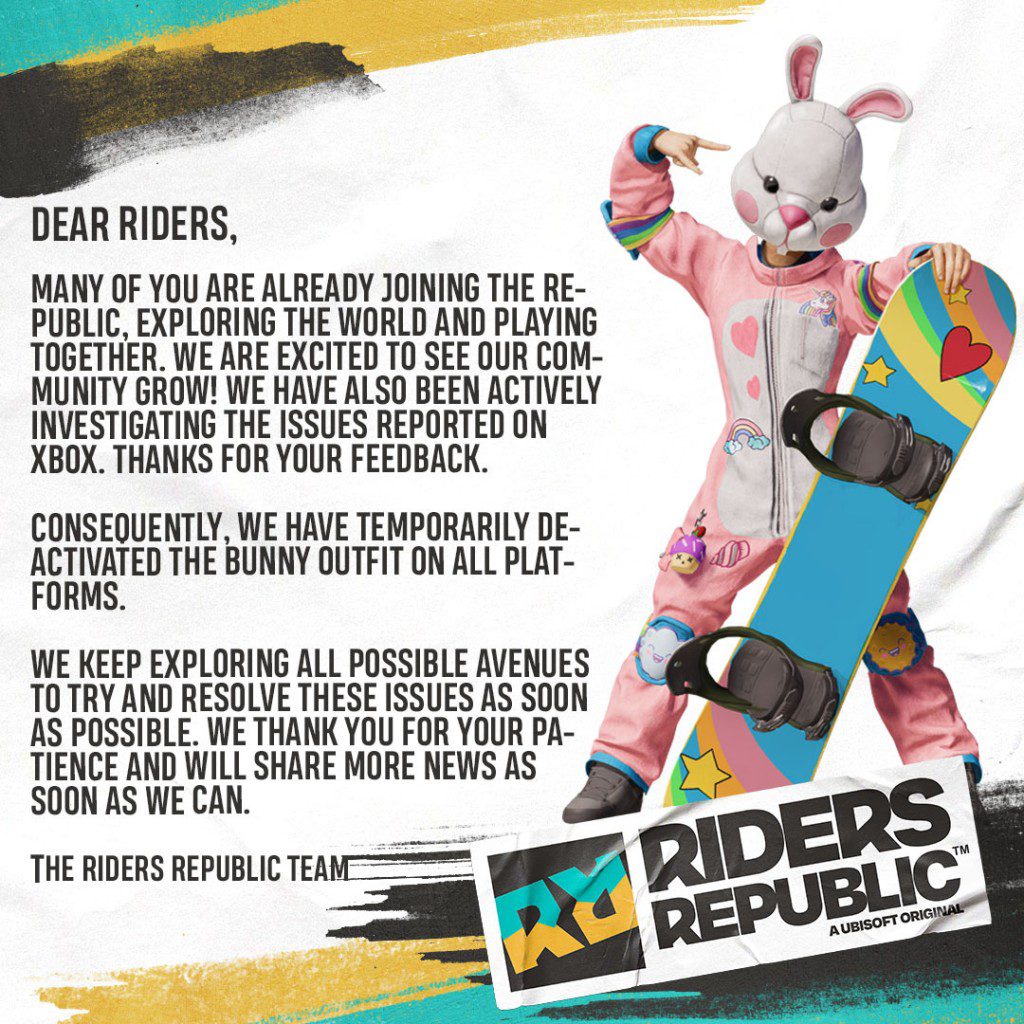 Xbox Issues Statement - Riders Republic