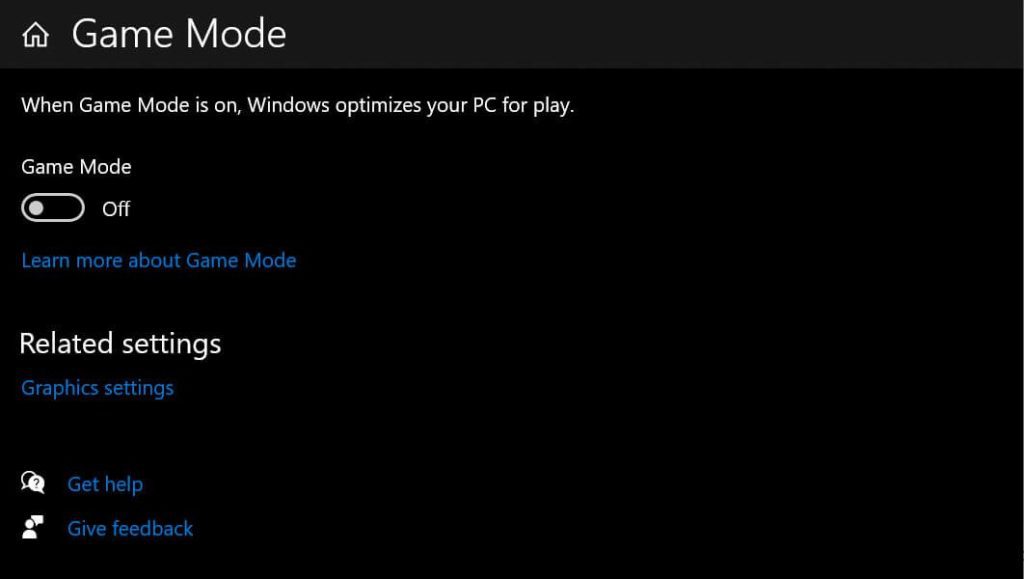 Game Mode in Windows