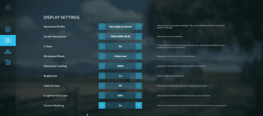 Farming Simulator 22: Display / Graphics Settings