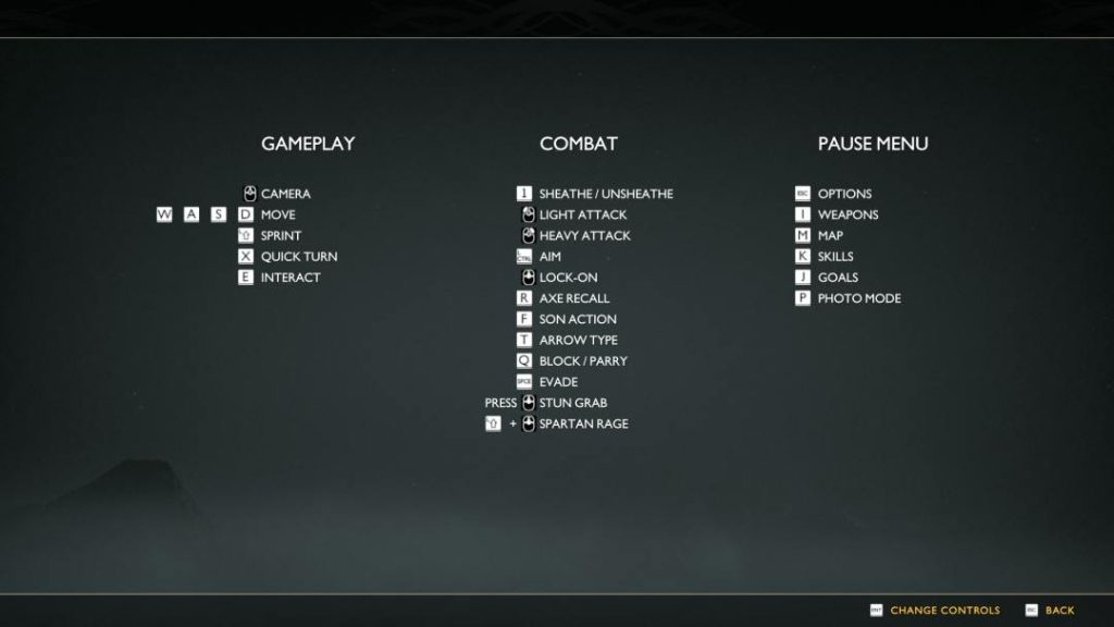 God of War PC Controls