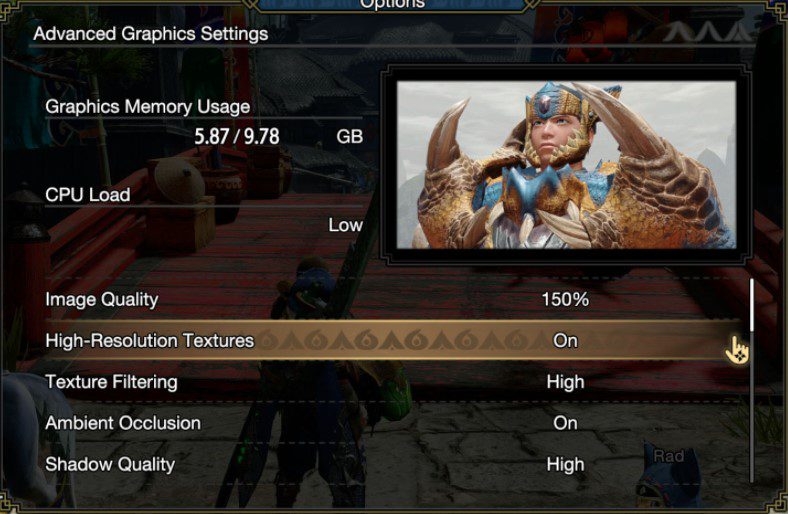 MHR Advanced Graphics Settings