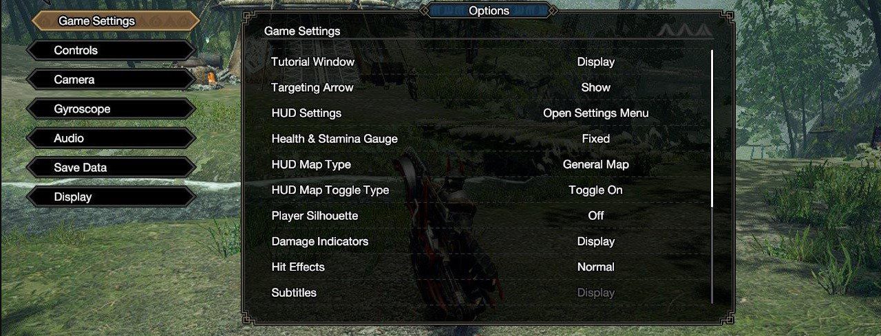 MHR Game Settings