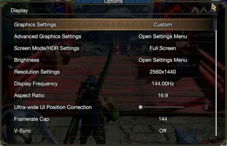 Monster Hunter Rise PC Graphics Settings
