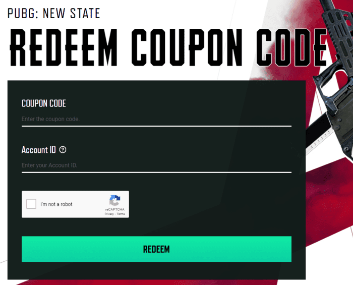 new state redeem code