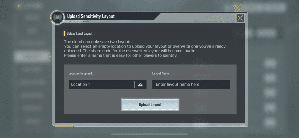 upload sensitivity layouts