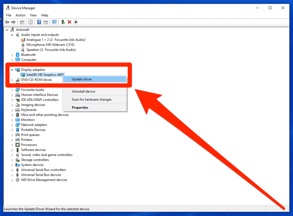 Update Graphic Drivers