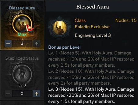 Blessed aura engraving Paladin