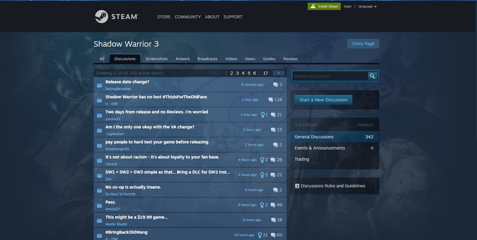 Shadow Warrior 3 Steam discussion