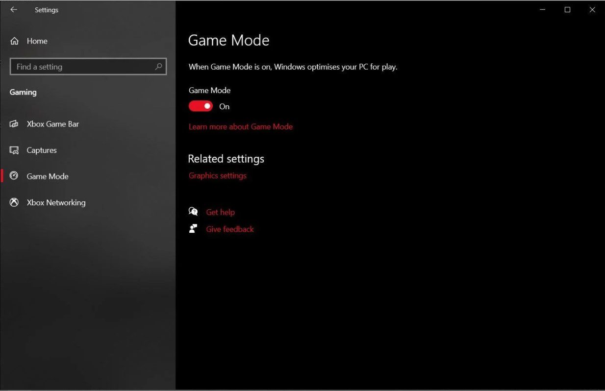 Game Mode on Windows