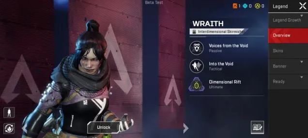Wraith in Apex Legends Mobile