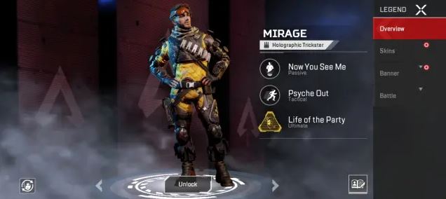 Mirage in Apex Legends Mobile