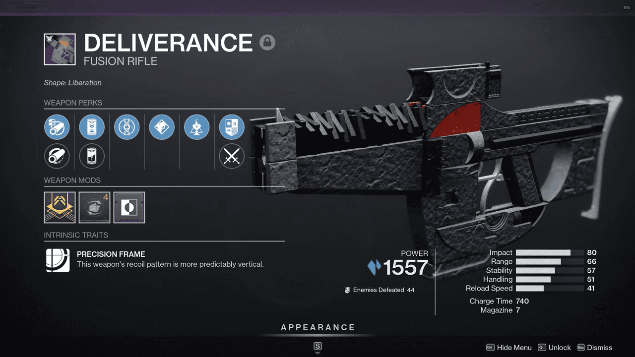 Deliverance (Adept Variant) - Destiny 2 Fusion Rifles Tier List