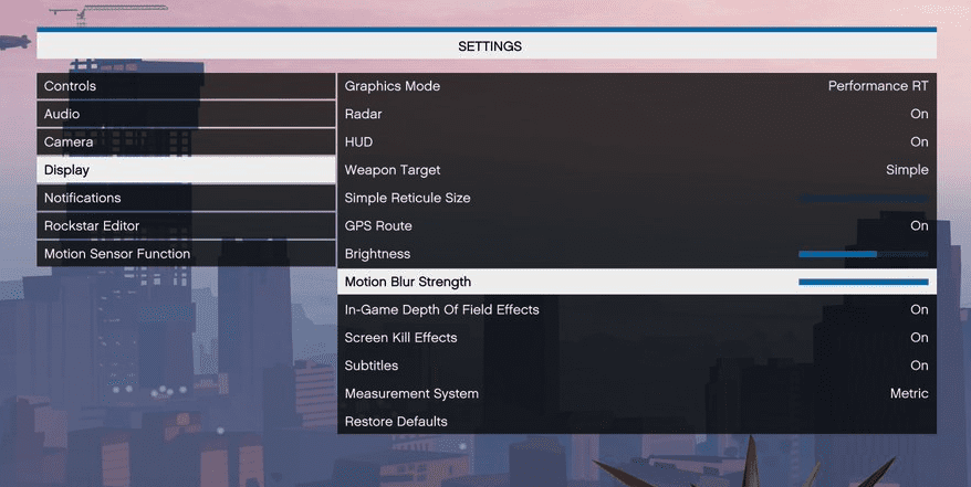 GTA 5 Motion Blur Strength