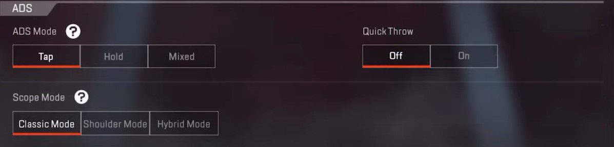 ADS Settings - Apex Legends Mobile
