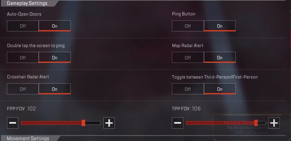 Gameplay Settings - Apex Legends Mobile