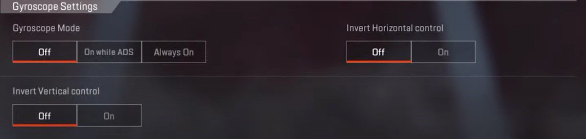 Gyroscope Settings - Apex Legends Mobile