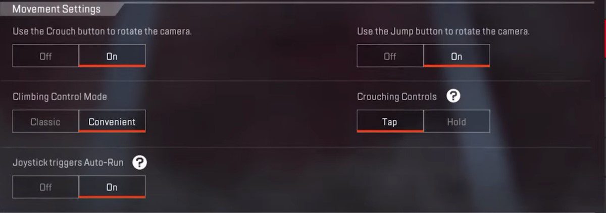 Movement Settings - Apex Legends Mobile
