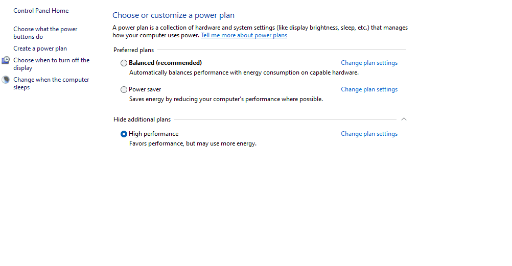 Windows Power Plan